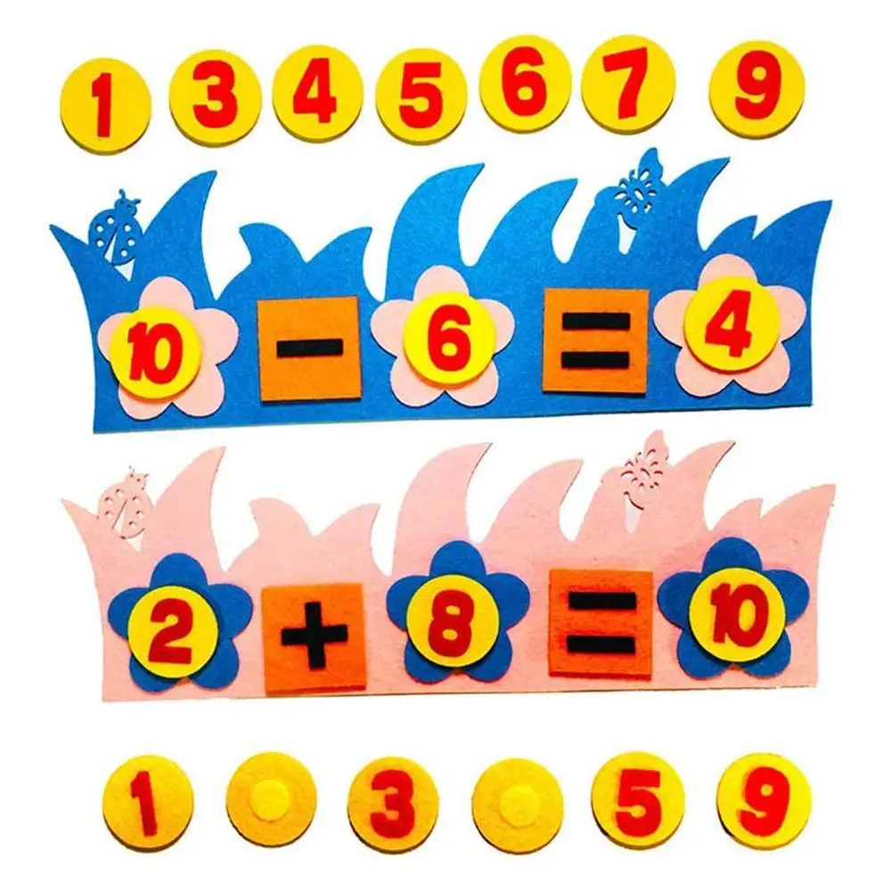 

Kid Montessori Toys Felt Finger Numbers Math Children Counting Learning Addition And Subtraction Toy For Toddler