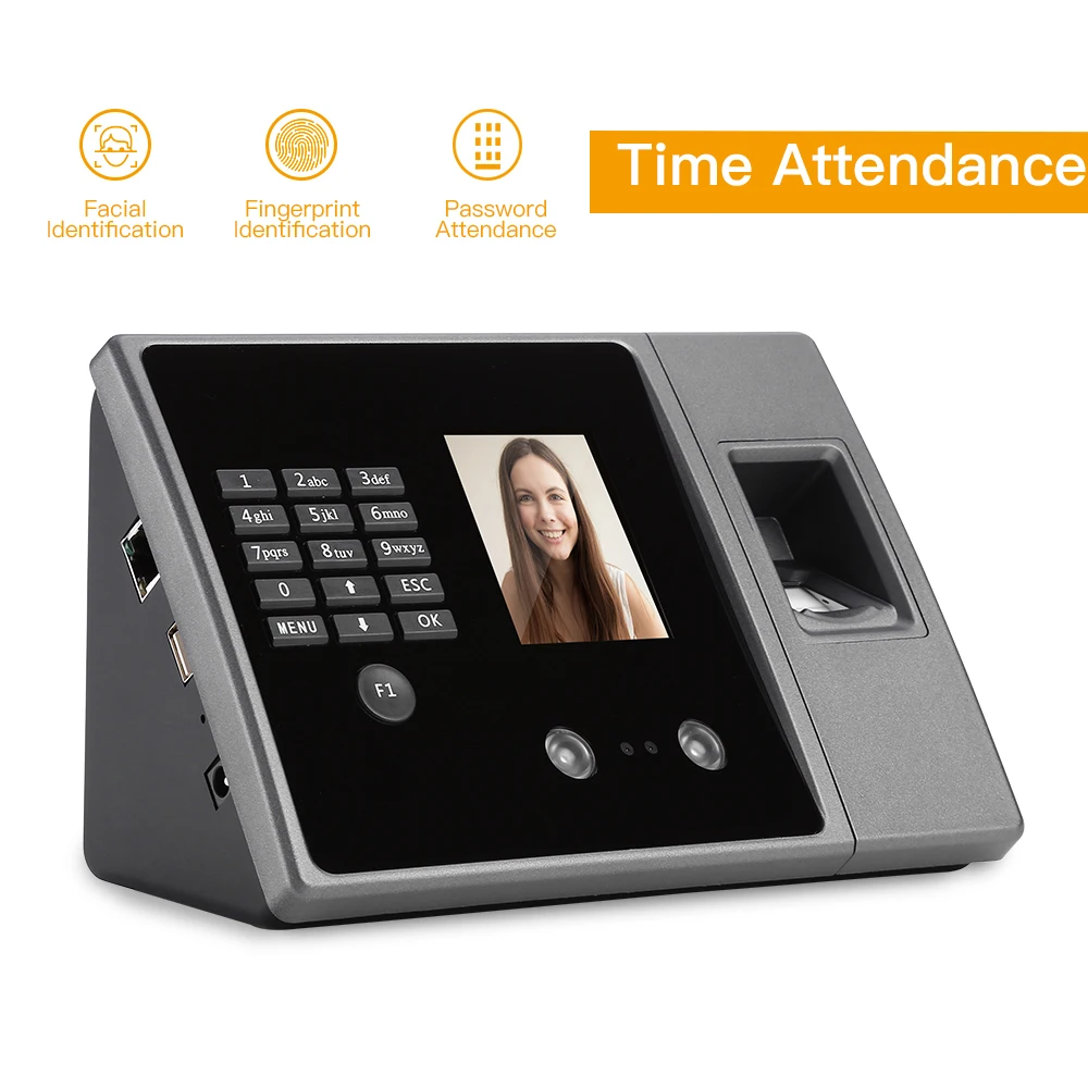 

2022.Biometric Attendance System Biometric Intelligent Face Time Attendance Recognition Time Clock USB/Ethernet Employee