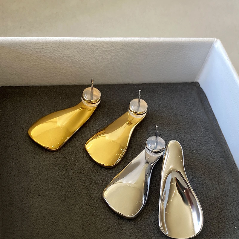 

Brass Horn Earrings Women Jewelry Punk Designer Runway Rare Simply Gown Boho Japan Korean