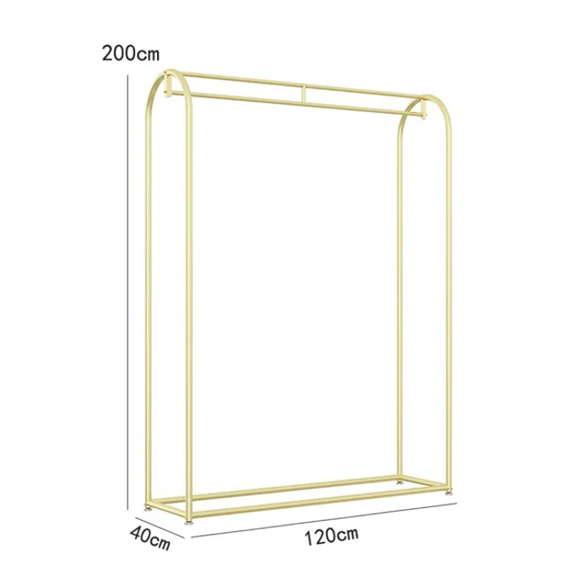 Новый дизайн на заказ демонстрационная вешалка для одежды бутика Золотая