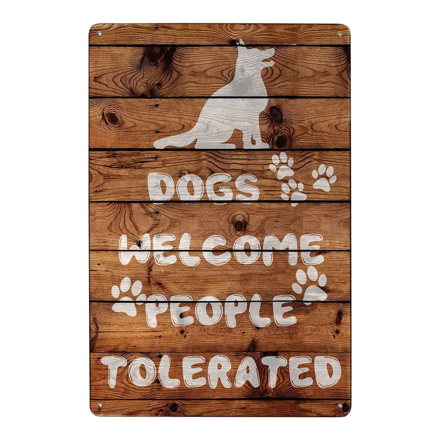 

Metal Sign Dogs Welcome People Tolerated Vintage Wall Decor for Home Living Room Man Cave Bar Club Farm Bathroom Wall Decoration