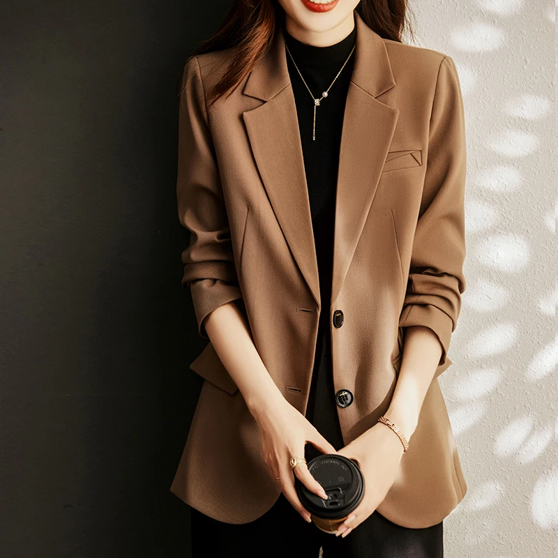 Korean autumn sports jacket women's oversized clothing Plaid sports jacket office women's jacket spring oversized clothing