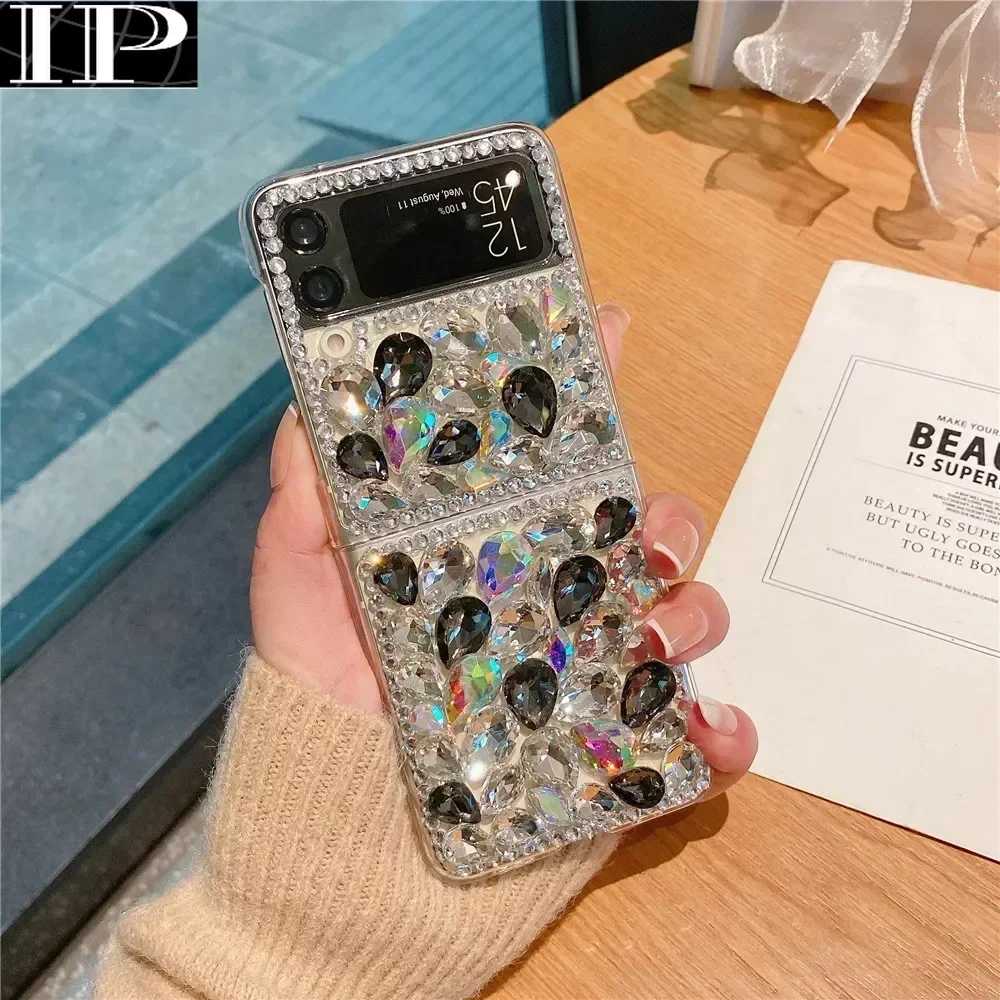 Роскошный блестящий чехол для телефона со стразами и бриллиантами Samsung Galaxy Z Flip1 2 3