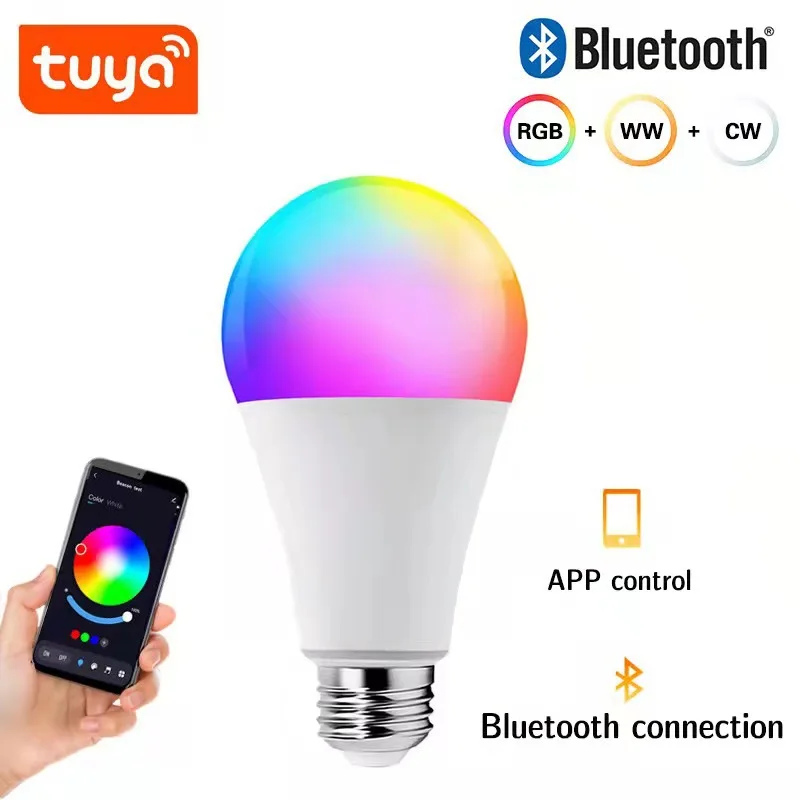 

E27 Rgb Led Light Bulb With Tuya Wifi Ir Bluetooth Control 15W Dimmable Rgbw Rgbww Spotlight For Alexa Smart Home Decor