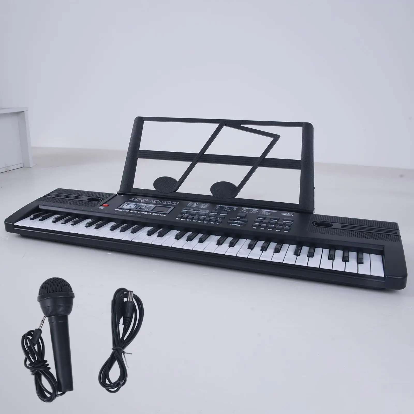

Электронная клавиатура для пианино, портативная музыкальная клавиатура, инструмент с микрофоном и музыкальной подставкой, подарок для детей на день рождения