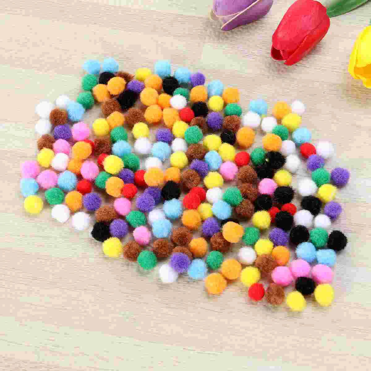 

Pom Poms Multicolor Craft Colorful Assorted Material Handicraft Fluffy Mixed Color Decorative Diy Furry Mini