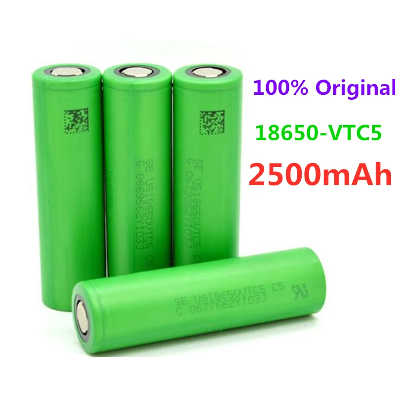 

100% Original 3.6v 18650 VTC5 2500mah Lithium Rechargeable Battery US18650 VTC5 30A Discharge for Flashlight Toys
