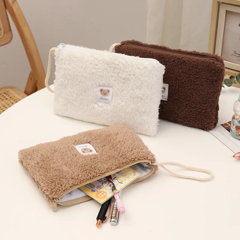 

Cute Plush Travel Cosmetic Lipstick Storage Bag Women Makeup Kits Handbags Organizer Wallet Pencil Case Pouch Bag