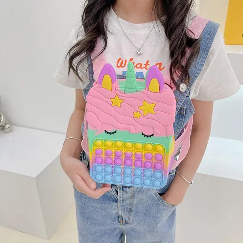 

Fidget Toys Mobile Phone Bag for Girls Kawaii Cartoon Backpack Children Kindergarten 3 To 6 Years Old Bag Squishy for Kids Gifts
