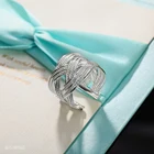 Модное женское большое кольцо 925 серебряного цвета, открытое для женщин и мужчин, милая леди, лидер продаж, бижутерия для свадебвечерние НКИ, прекрасный подарок для помолвки