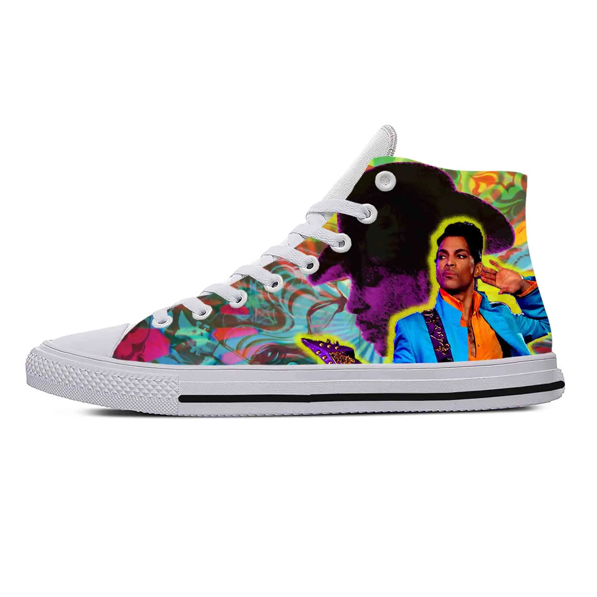 

Rain Symbol Rock Music Guitar Purple Prince Funny Casual Cloth Shoes High Top Comfortable Breathable 3D Print Men Women Sneakers