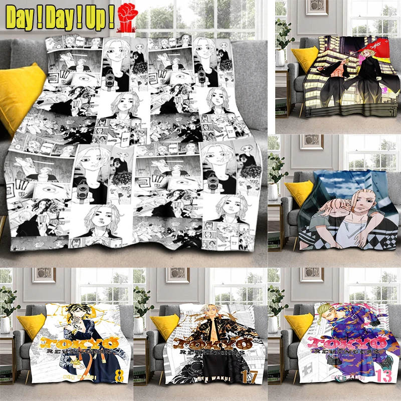 

Japanese Classic Anime Tokyo Revengers Throw Blanket Warm Throws For Winter Bedding 3D Printing Flannel Blanket Sofa Blankets