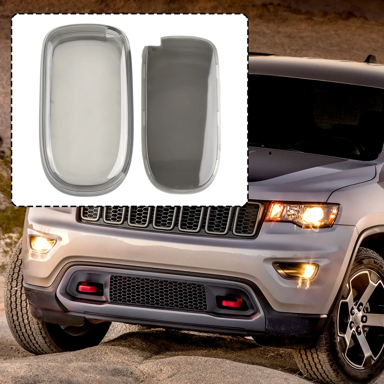 Черный прозрачный чехол для ключей AUTO Journey из ТПУ Jeep ForGrand For Cherokee 2014-2021 ForDodge