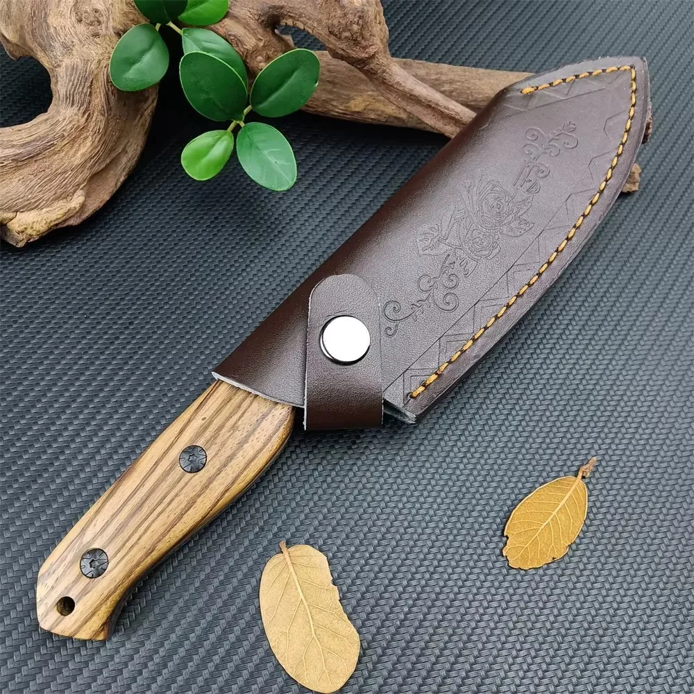 Нож HUAAO С Фиксированным Лезвием Из Нержавеющей Стали Atlas И Деревянной Ручкой 5c13Mov