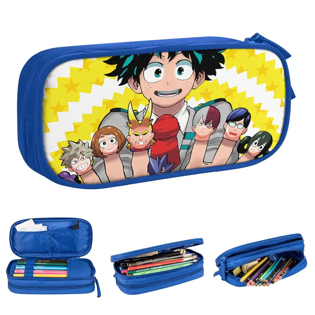 

Izuku Midoriya Pencil Case Boku No My Hero Academia Anime Pen Bag Girls Boys Big Capacity Students School Zipper Pencil Pouch