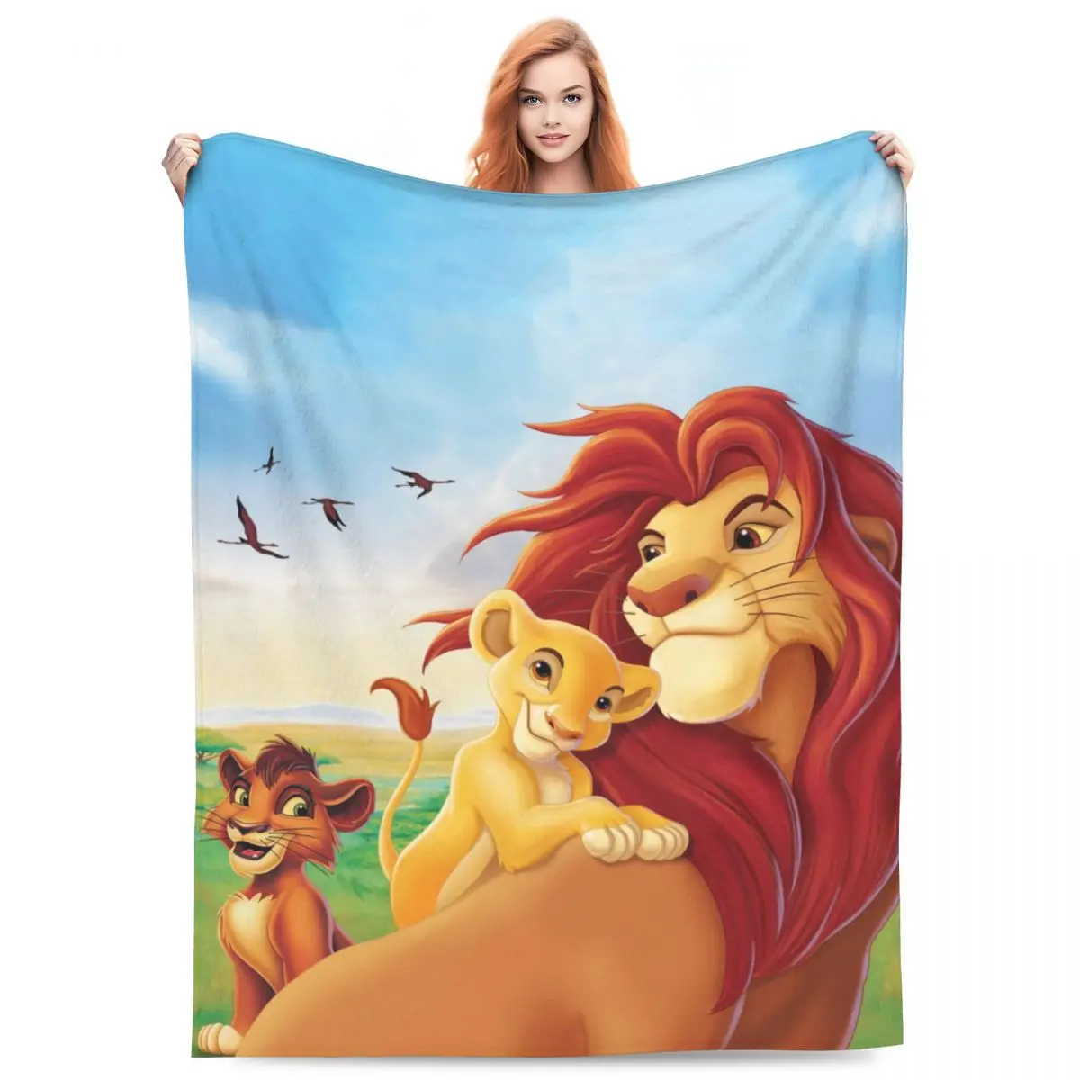 Lion King Simba Blanket Quality Soft Warm Throw Winter Camping Couch Chair Sofa Bed Print Bedspread