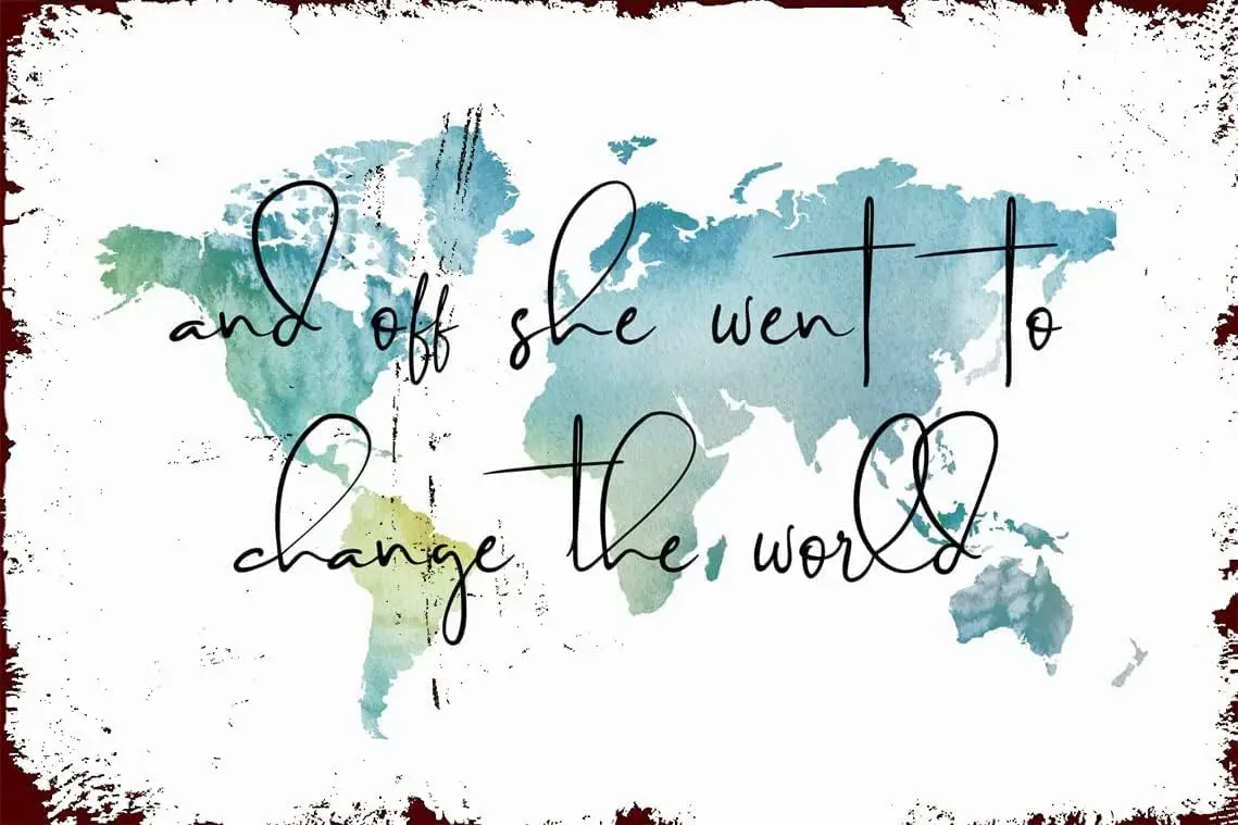 And Off She Went To Change The World Выпускной подарок Карта мира для дома кофе украшение стены
