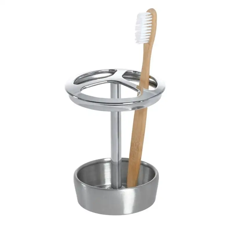 

Metal Brushed Stainless Steel Toothbrush Holder, 1 Each Home accessories держатель зубных щеток Holder bathr