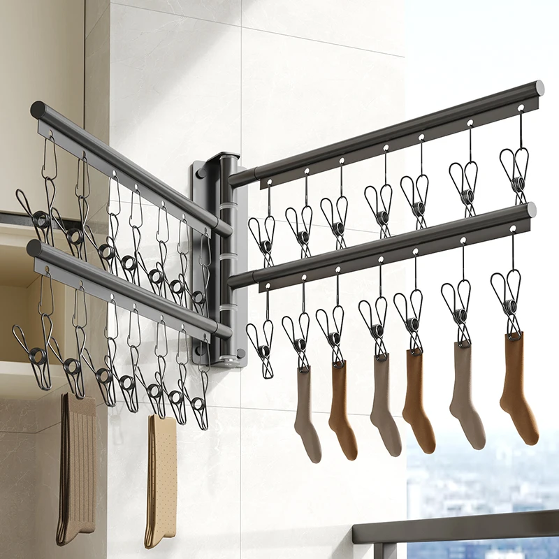 Underwear Hanger Drying Wall Clips Rack Hanger Flexible With Clothes Holder