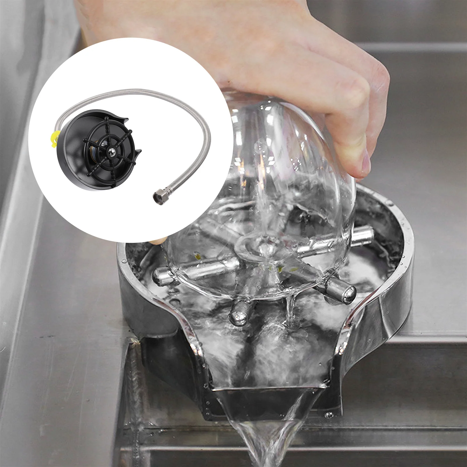 

1 Set Auto Glass Washer Multi-purpose Glass Rinser Kitchen Bottle Rinser