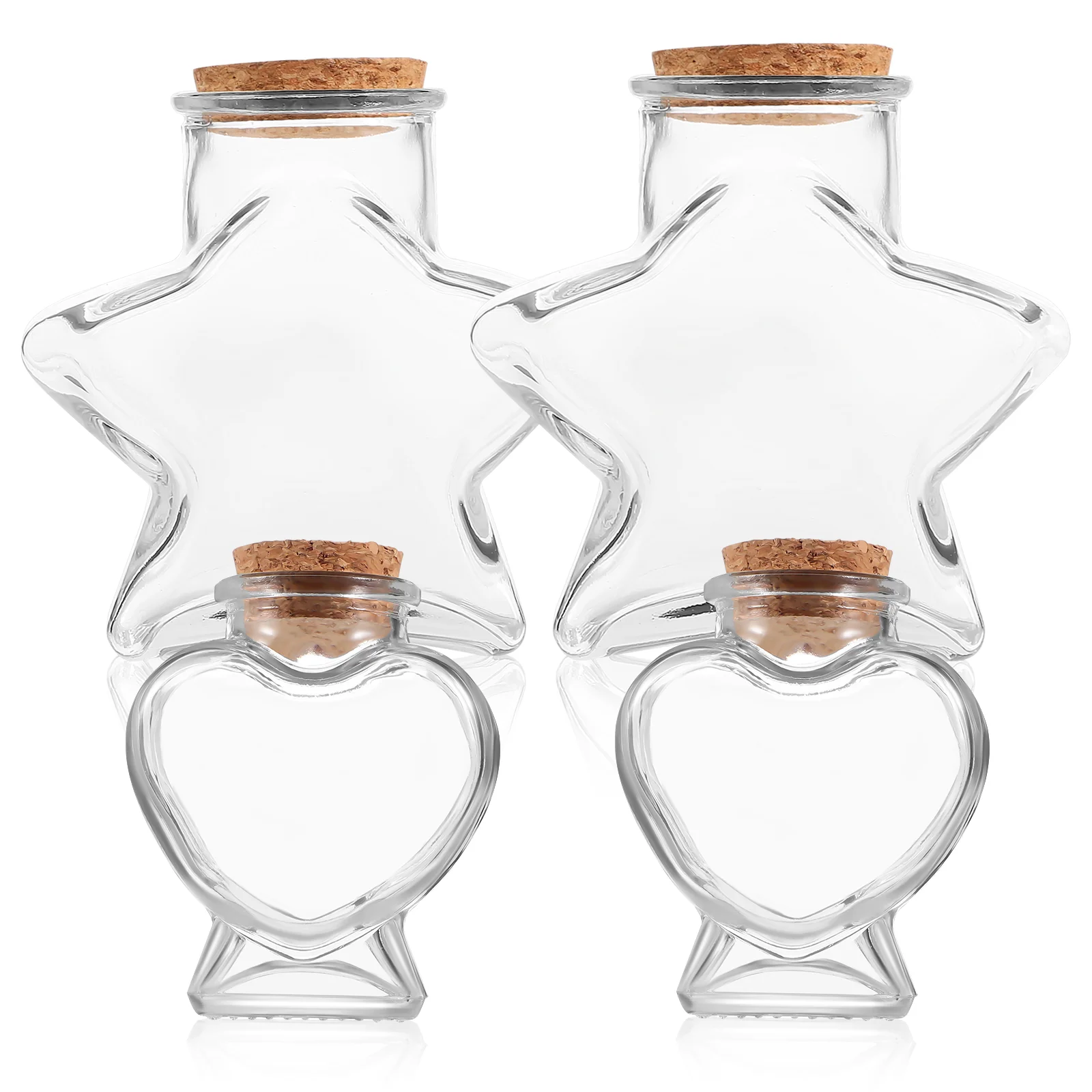 

4 Pcs Glass Jar Lid Craft Bottles Candy Jars Lids Storage Container Clear Small Cork