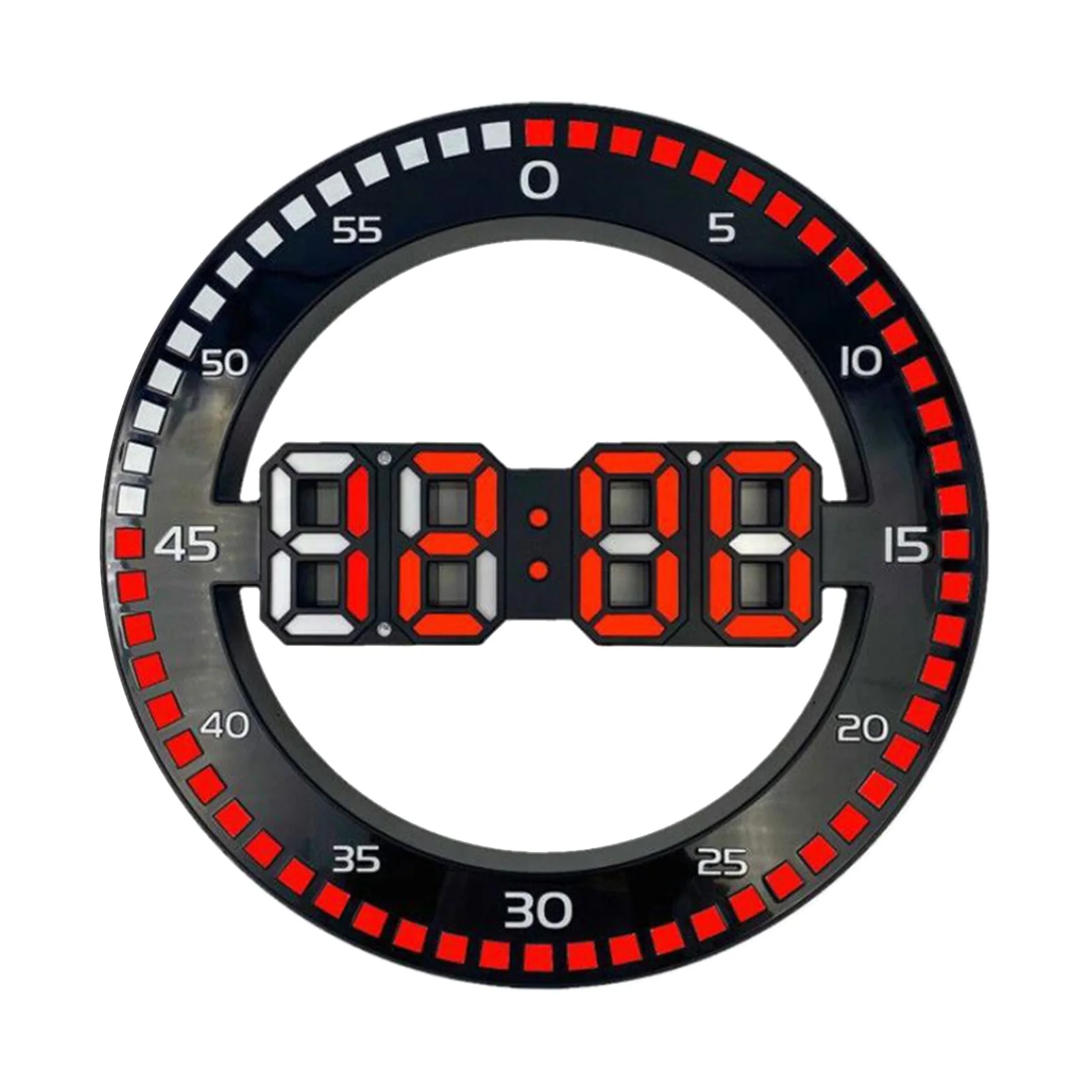 

12/24 Hours Desktop Indoor For Home Alarm Round Digital Wall Clock Non Ticking Round Digital Wall Clock