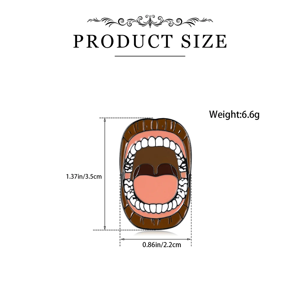 Hanreshe забавная эмалированная булавка для полости рта медицинская брошь зубов