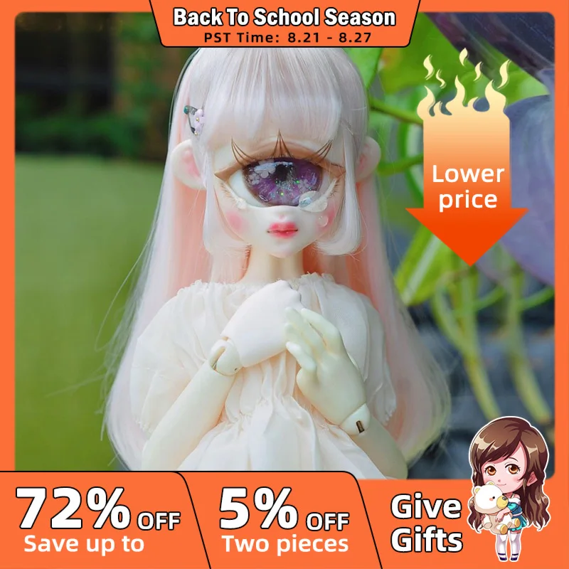 BJD Doll 1/4 Cyclops Girls Flat Feet Body Candy Color Sweet Girls Resin Toys Gift Ball Normal Skin Jointed Doll