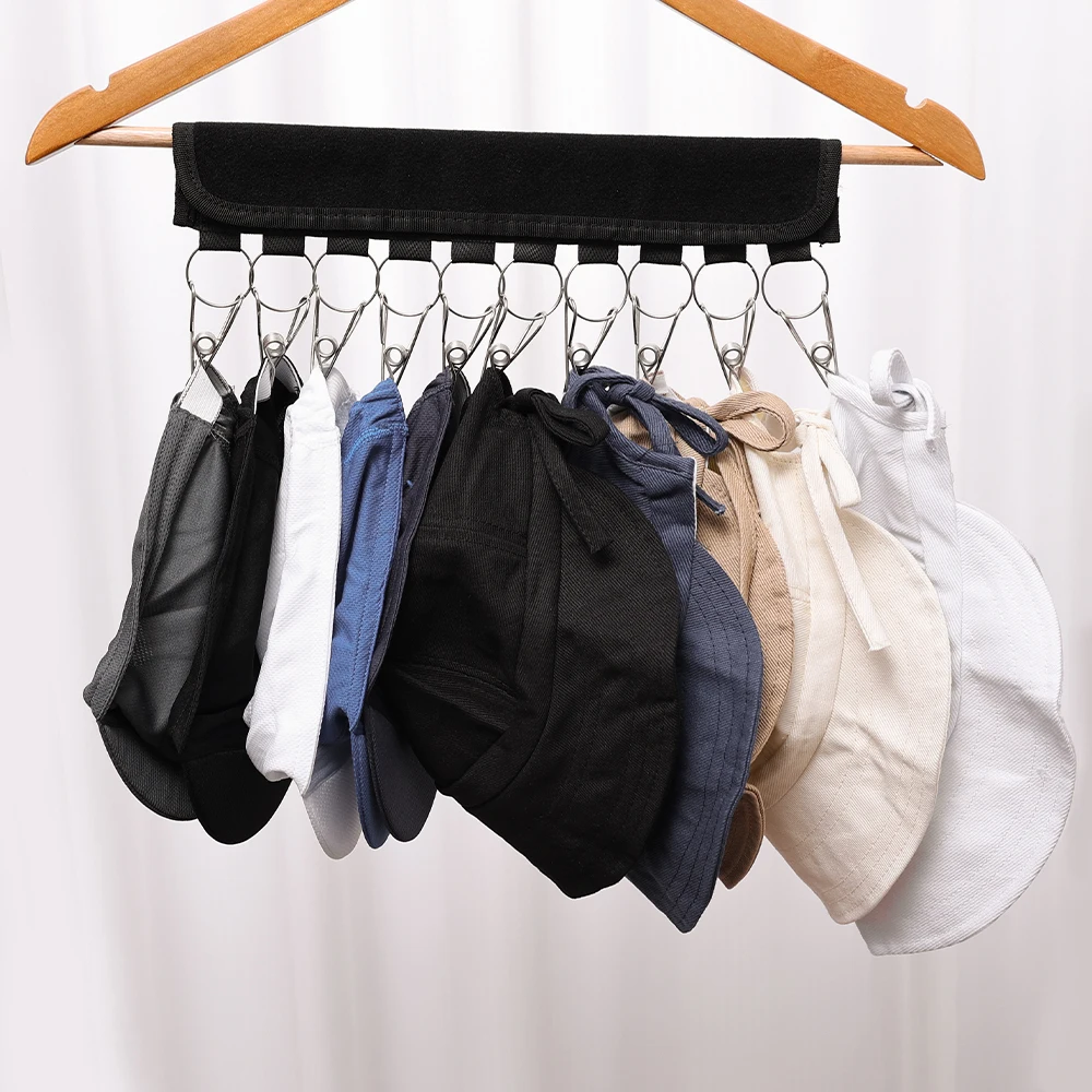 

10 Clips Foldable Baseball Rack Hat Towel Hanger Clip Rustproof Stainless Steel Clips Closet Baseball Cap Organizer Hanging Rack