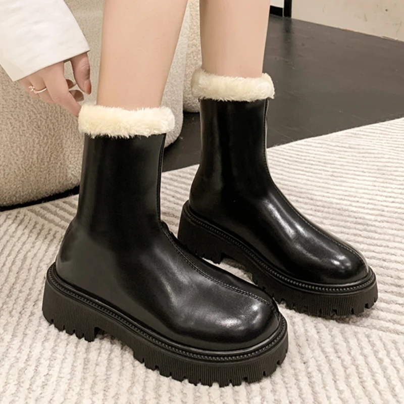 

Women's Shoes on Sale 2023 High Quality Zipper Women's Boots Winter Round Toe Plush Fleece for Warmth High Tube Knight Boots