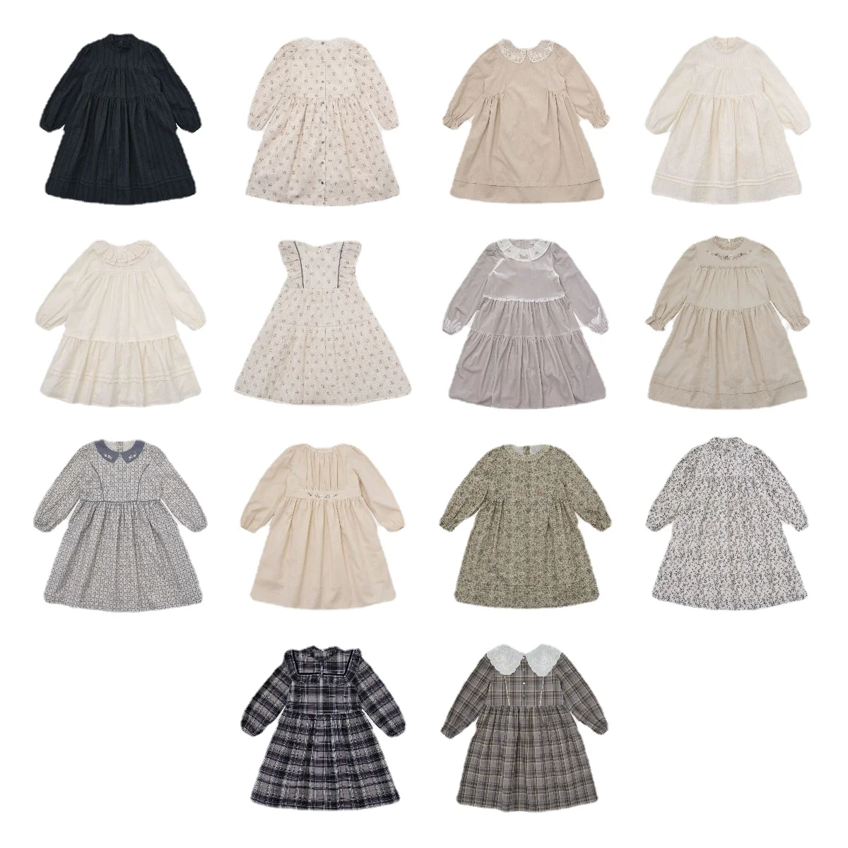 

Женское платье с длинным рукавом, цветочным принтом и пуговицами сзади