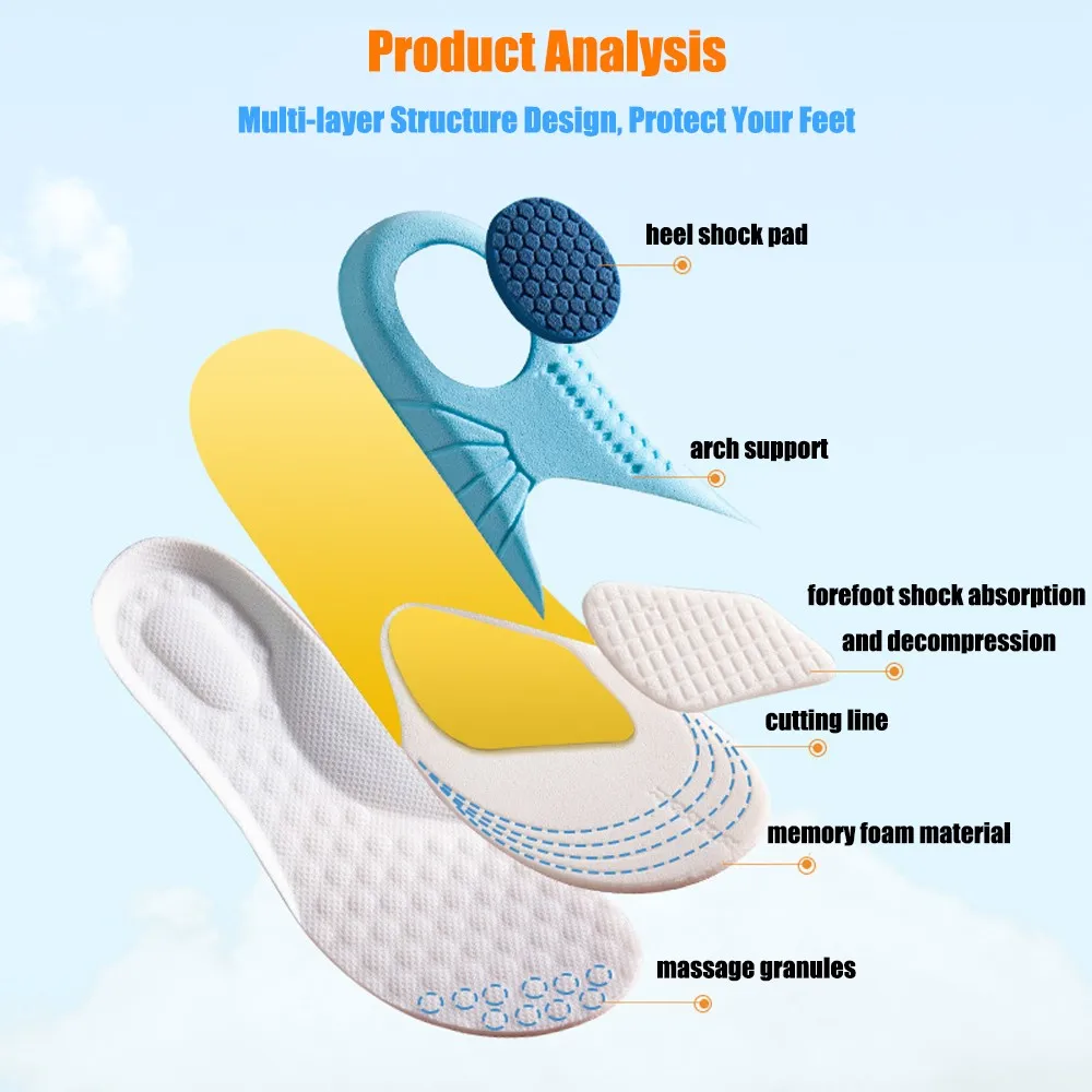 Kids Memory Foam Orthotics Insoles for Flat Feet Arch Support Correction Foot Care for Kid Orthopedic Insole Soles Shoes Inserts
