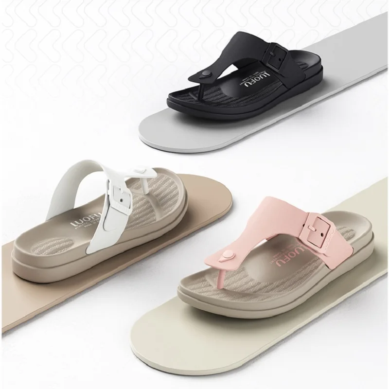 Женские Новые крутые тапочки LUOFU летние простые и универсальные Нескользящие с