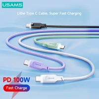 usams lithe pd 100w type c fast charge indicator cable 5a usb c data cable for ipad switch huawei xiaomi samsung tablet laptop