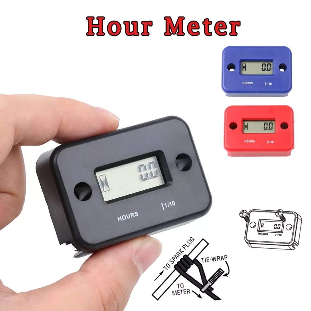 

Motorcycle Digital Tach Hour Meter Gauge Stroke Gas Engine Offroad Inductive Tachometer Waterproof Motor Instrument HTM-MD