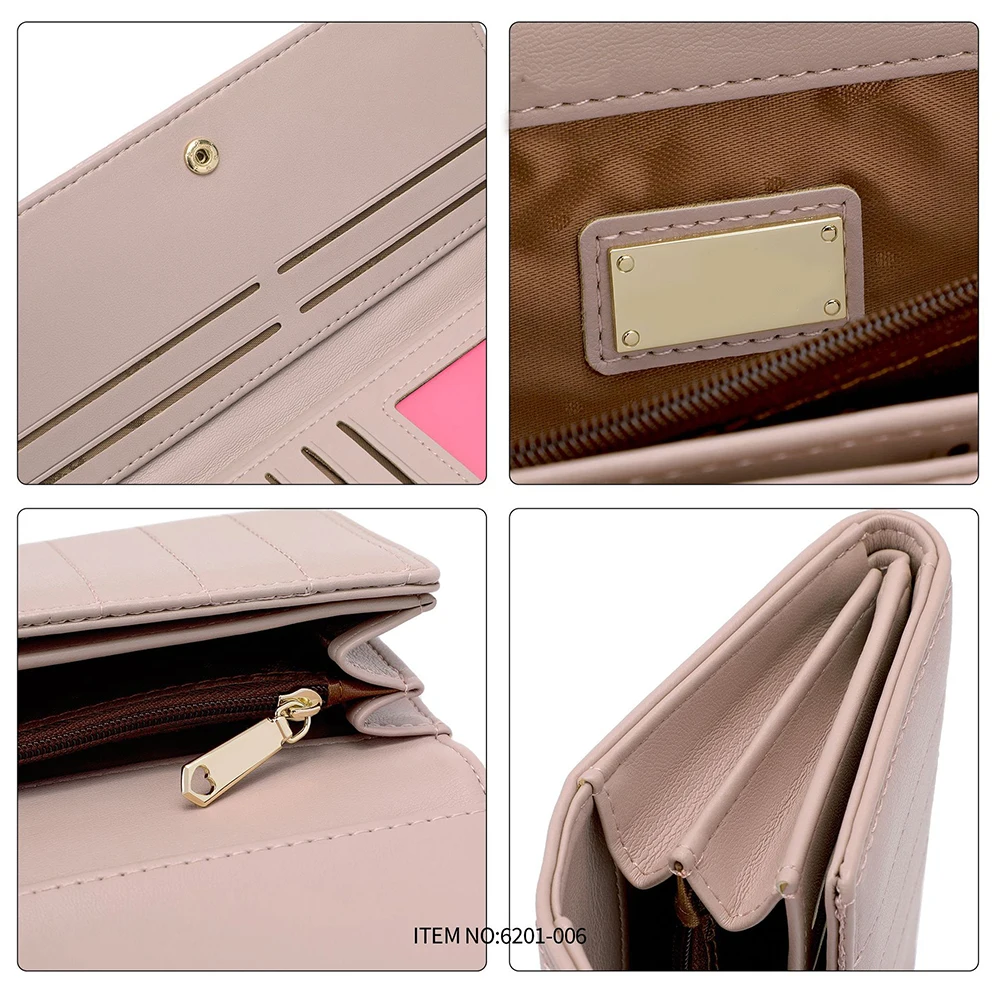 Three Fold PU Leather Card Holder Buckle Women Money Clip Airpods Protective Sleeve Popular Fashion Purse Exquisite Workmanship