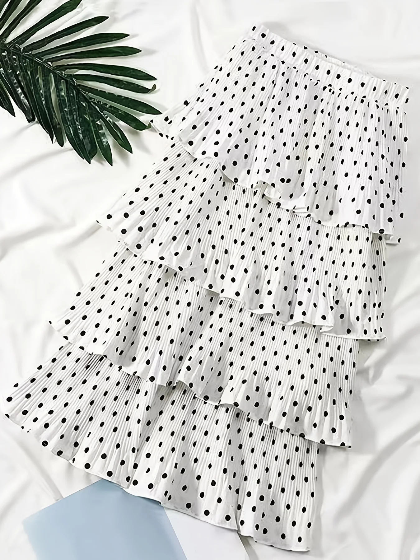 

Women's Sexy Casual Polka Dot Botton Ruffles Tight-Fitting Hip Party Skirt High Waist Elegant Skirt
