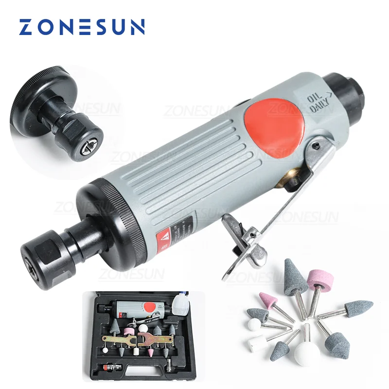 

Пневматический шлифовальный станок ZONESUN ZS-7306, полный набор, пневматический шлифовальный станок, Гравировальный инструмент, полировальный с...