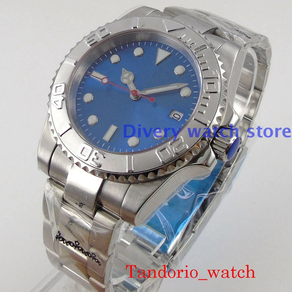 

Bracelet Rotating Bezel 40mm Automatic Men's Watch Blue Dial Auto Date Sapphire Glass Oyster