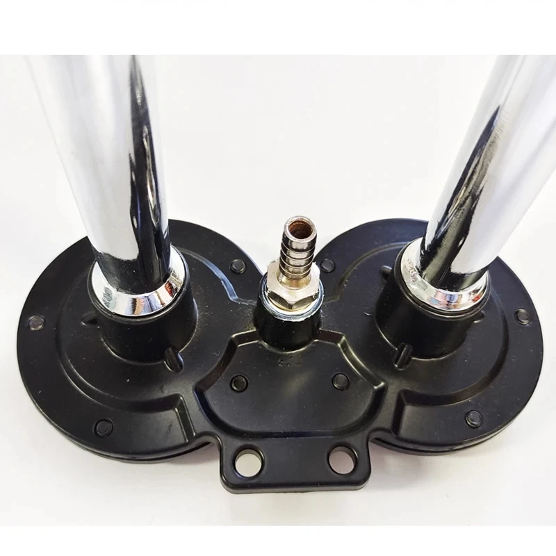 Клаксон воздушный 150 дБ с компрессором двойная труба хромированный Цинковый