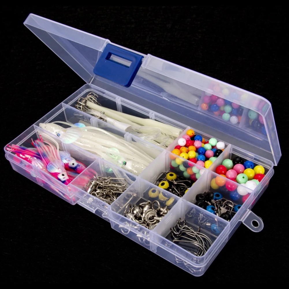 

Набор аксессуаров для рыбалки на скалах, 226 шт., светящийся трубчатый рукав с коробкой для снастей, группа крючков для лески, острые Крючки, р...