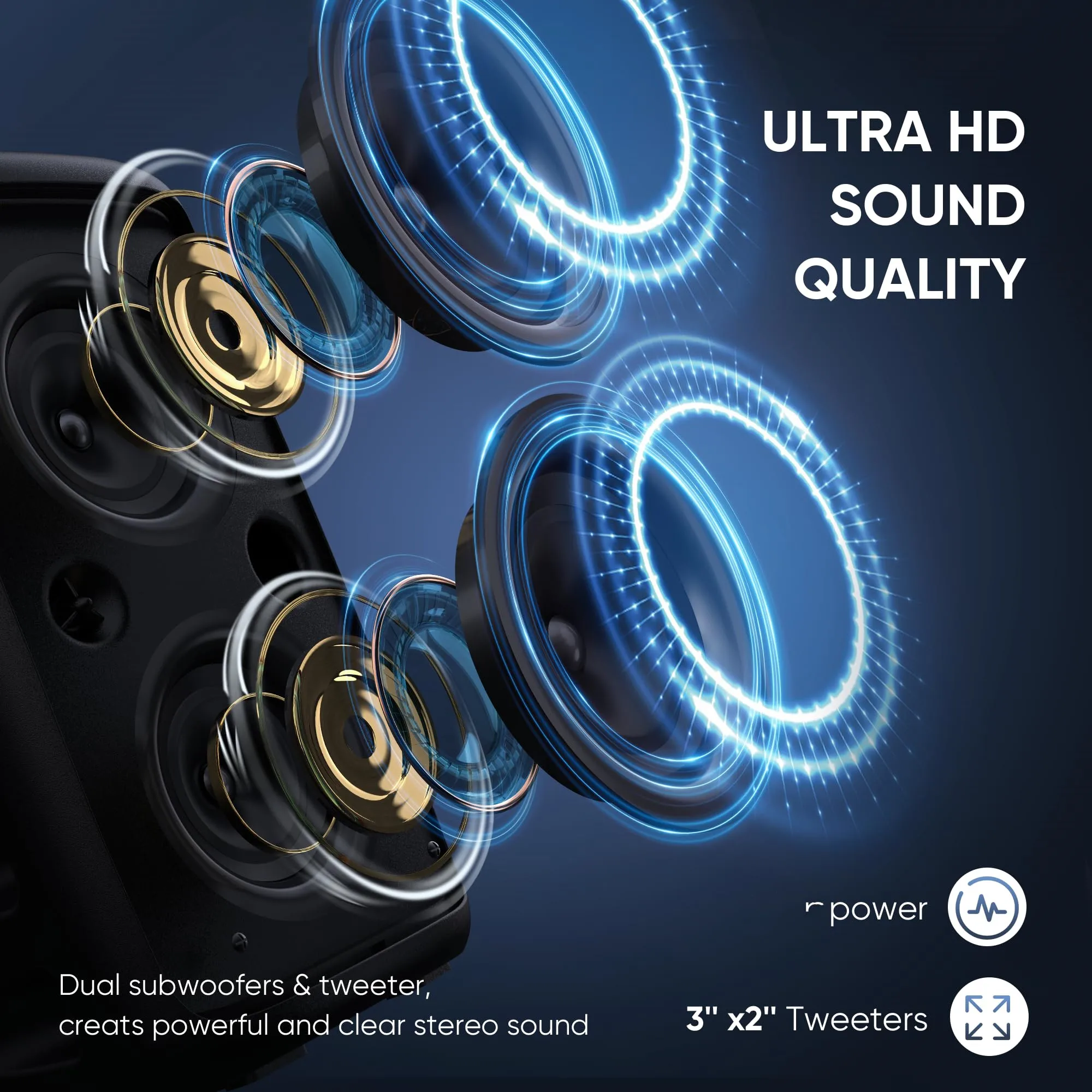 Bluetooth-колонка 60 Вт 3 дюйма с FM-радио и SD-картой