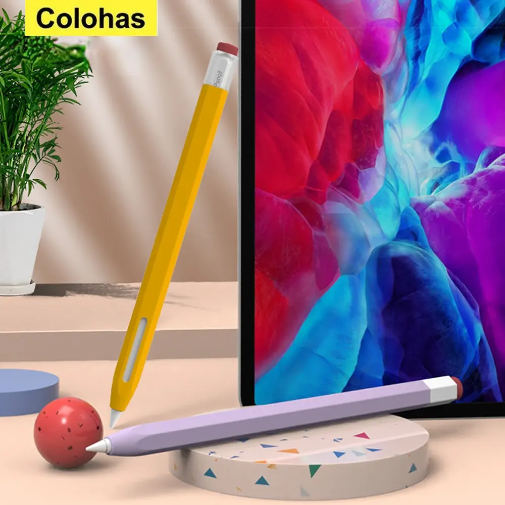 1 2 Color Matching Stylus Protective Case Non-slip Anti-fall Ipad Pen 2 1 Cover