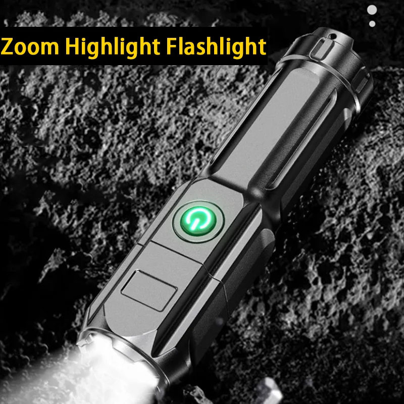 

Zoom LED Flashlight Powerful Tactical Flashlight Rechargeable USB Torch Light 1000 Meters Of Strong Light Waterproof Hand Lamp