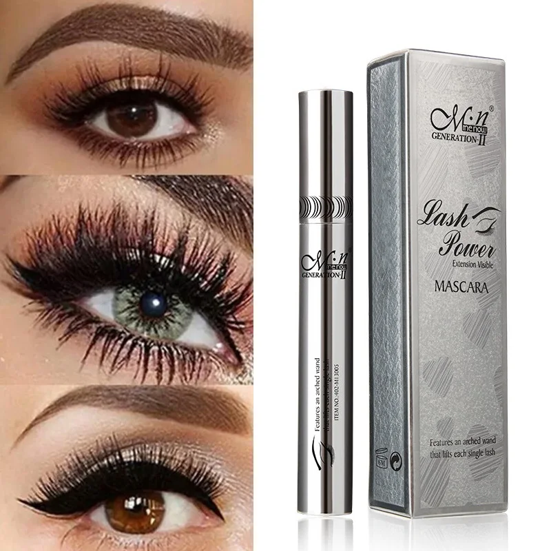 Black Mascara Silk Fiber Waterproof Extra Volume Smudge-proof Curling Lengthening Eyelash Extension Eye Professional Makeup Tool