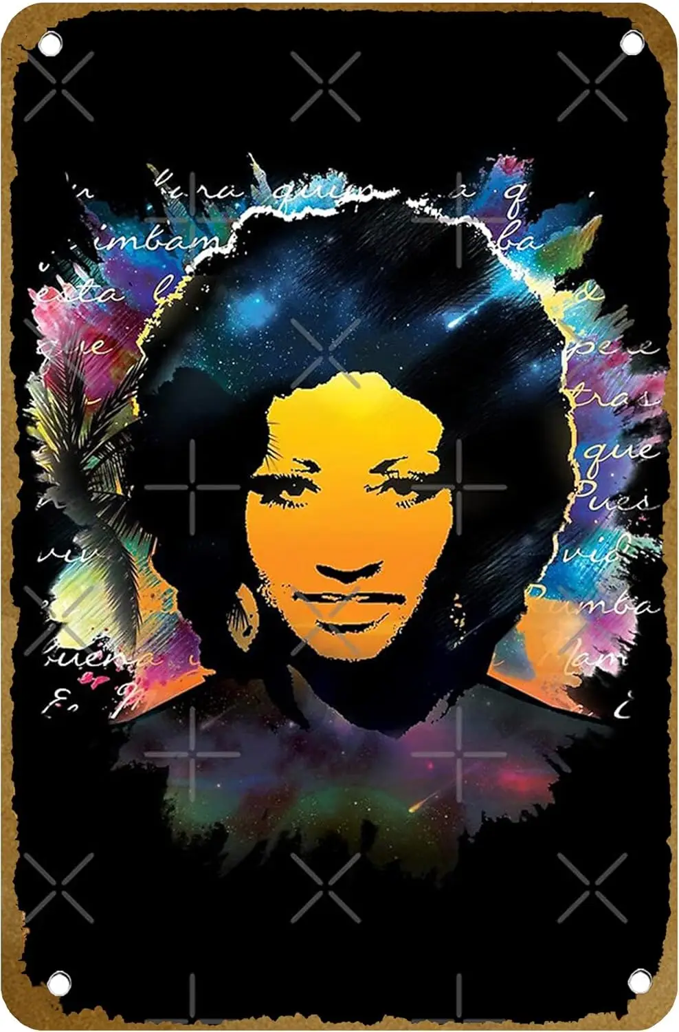 Фото Рубашка Celia Cruz, постер, винтажный металлический жестяной знак, логотип, семейный клуб, бар, кафе, спальня, художественное украшение на стену, подарок, знак 8x12 дюймов №1