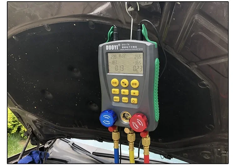 DY517A HVAC 2-ходовой клапан Цифровой манометр в коллекторе Тестер давления