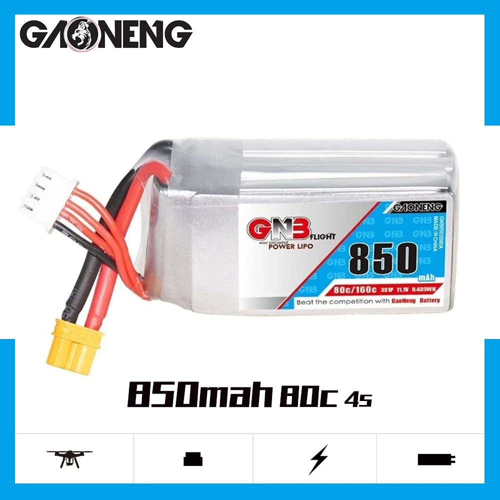 Аккумулятор GNB 2S 3S 4S 6S 850 мАч 80C LiPo для вертолета