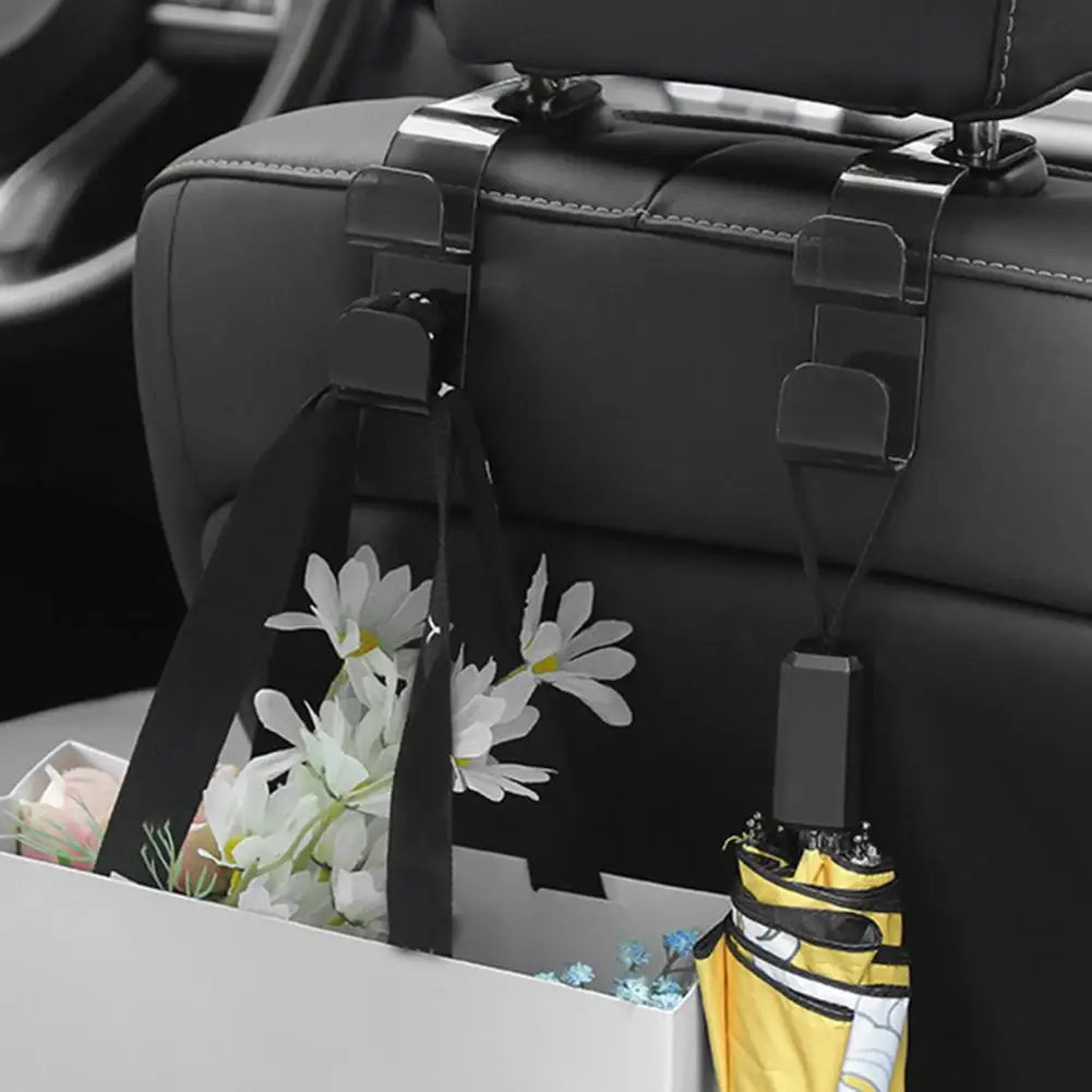 

2 Pcs Car Seat Hanger Easy Installation Anti-crack Double Hook Hang Purse Great Load Bearing Anti-slip Car Seat Hook for Car