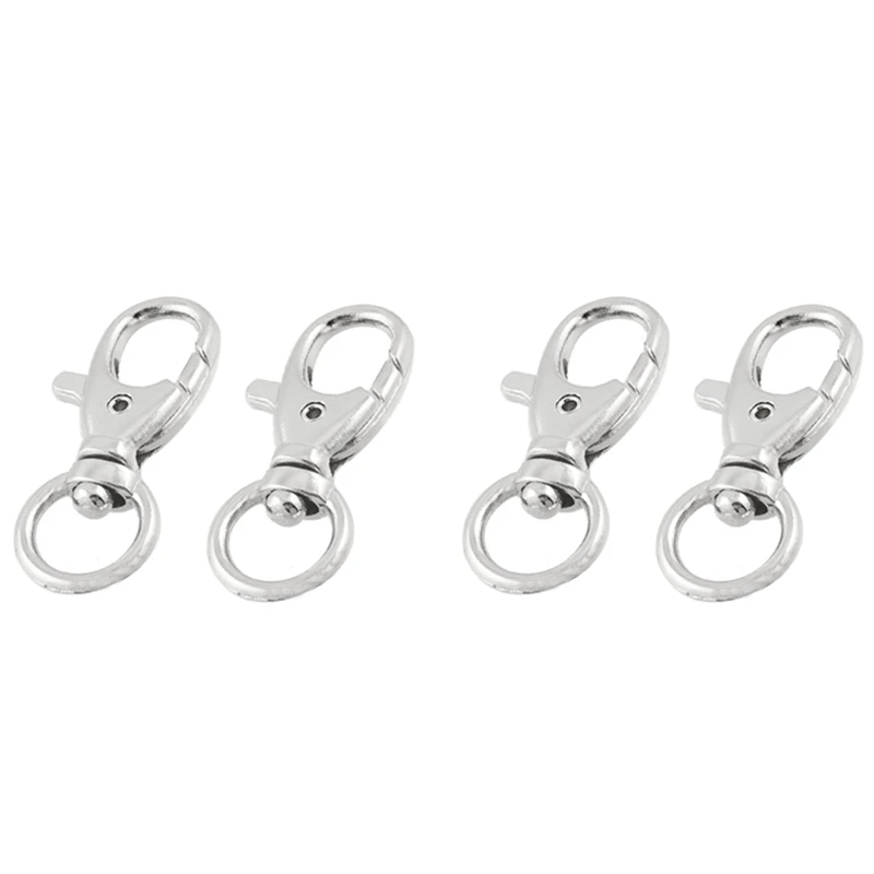 

8 Pcs Silver Tone Metal Keychain Keyring Lobster Clasps Swivel Clips